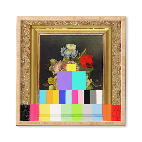 Chad Wys A Painting of Flowers With Color Bars Framed Wall Art