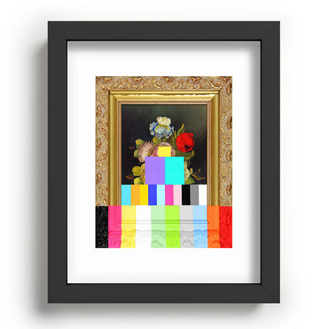 Chad Wys A Painting of Flowers With Color Bars Recessed Framing Rectangle