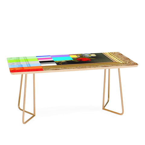 Chad Wys A Painting of Flowers With Color Bars Coffee Table