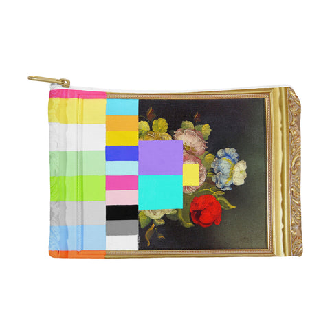 Chad Wys A Painting of Flowers With Color Bars Pouch