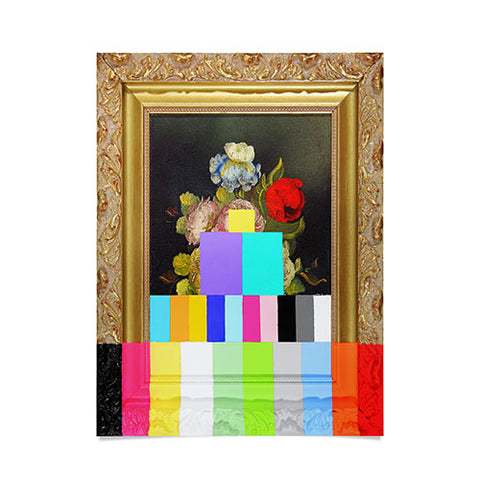 Chad Wys A Painting of Flowers With Color Bars Poster