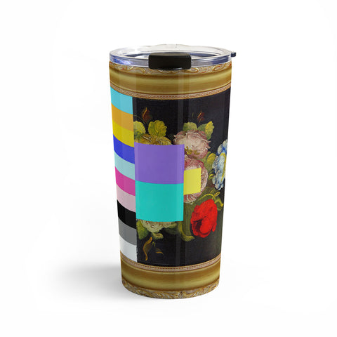 Chad Wys A Painting of Flowers With Color Bars Travel Mug