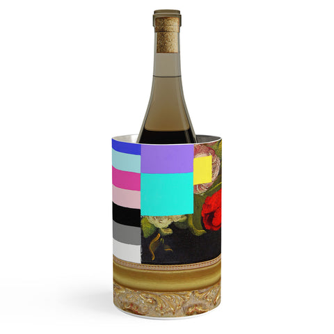 Chad Wys A Painting of Flowers With Color Bars Wine Chiller
