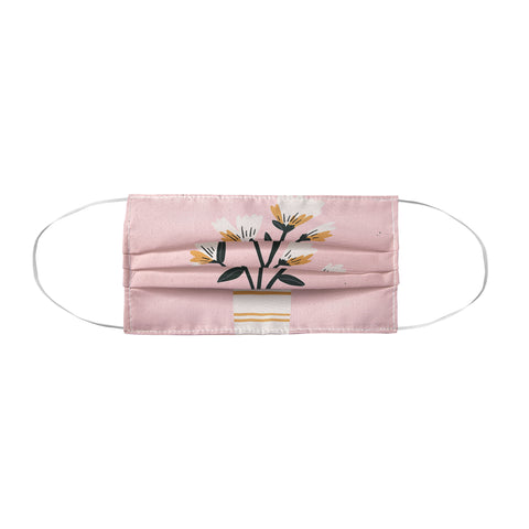Charly Clements Bumble Bee Flowers Pink Face Mask