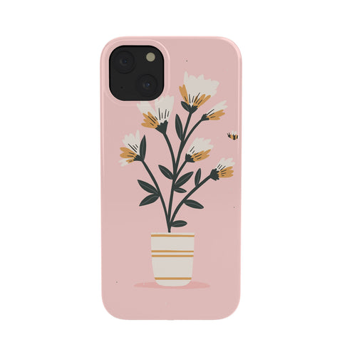 Charly Clements Bumble Bee Flowers Pink Phone Case
