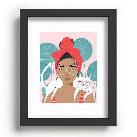 Charly Clements Cat Wearing Glasses Recessed Framing Rectangle