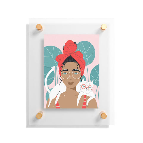 Charly Clements Cat Wearing Glasses Floating Acrylic Print