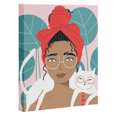 Charly Clements Cat Wearing Glasses Art Canvas