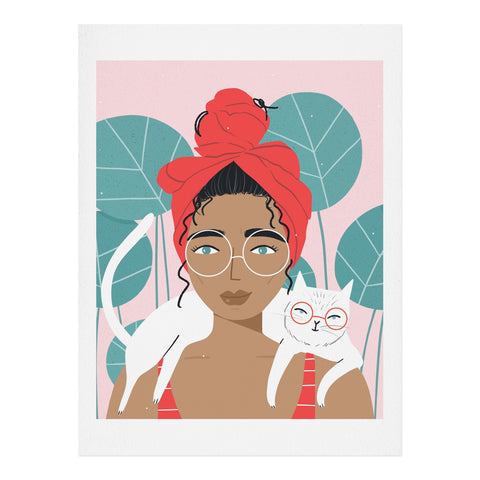 Charly Clements Cat Wearing Glasses Art Print