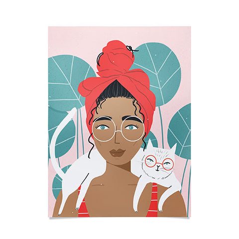 Charly Clements Cat Wearing Glasses Poster