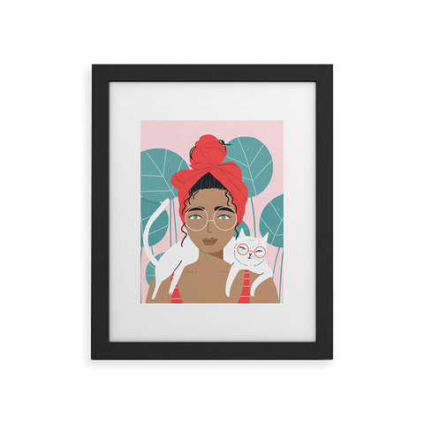 Charly Clements Cat Wearing Glasses Framed Art Print