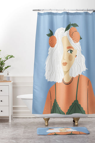 Charly Clements Clementine Girl Shower Curtain And Mat