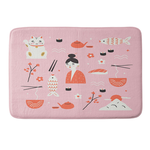 Charly Clements Dreaming of Japan Pattern Memory Foam Bath Mat