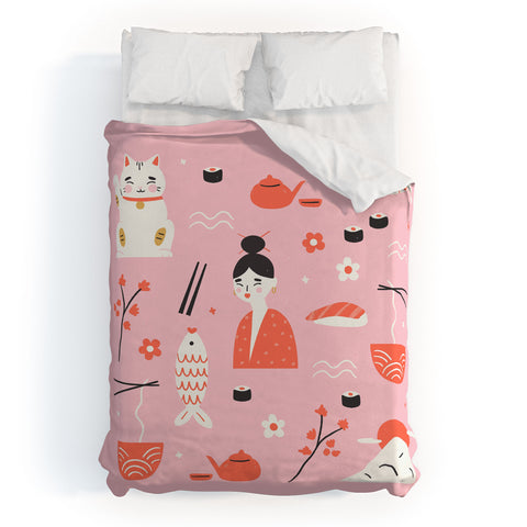 Charly Clements Dreaming of Japan Pattern Duvet Cover