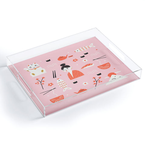 Charly Clements Dreaming of Japan Pattern Acrylic Tray