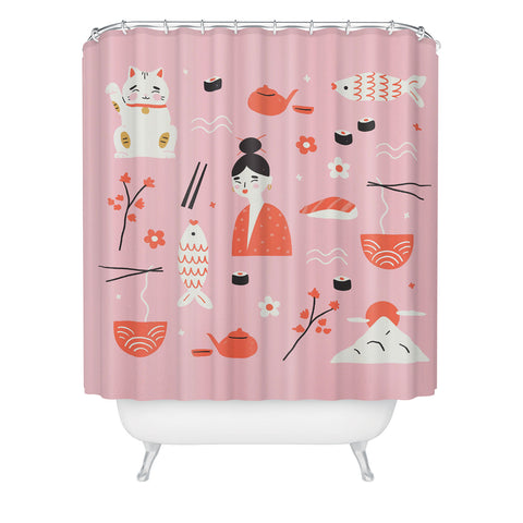 Charly Clements Dreaming of Japan Pattern Shower Curtain