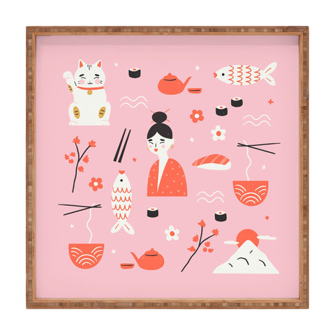 Charly Clements Dreaming of Japan Pattern Square Tray
