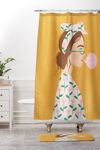 Charly Clements Girl Power I Shower Curtain And Mat