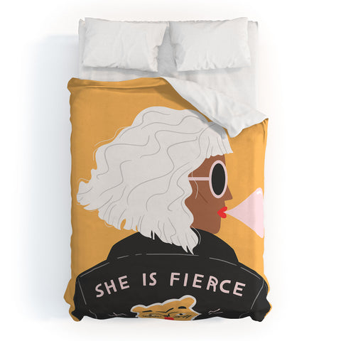 Charly Clements She Is Fierce Duvet Cover