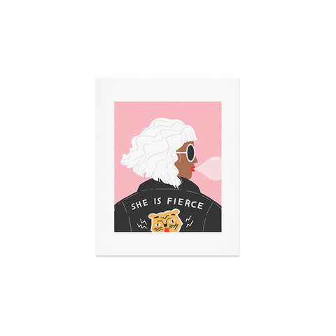 Charly Clements She is Fierce Pink Art Print