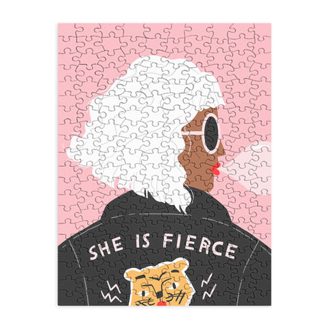Charly Clements She is Fierce Pink Puzzle