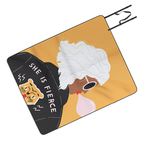 Charly Clements She Is Fierce Picnic Blanket