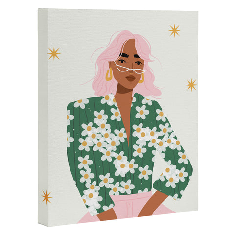 Charly Clements Strike a Pose Pink and Green Palette Art Canvas