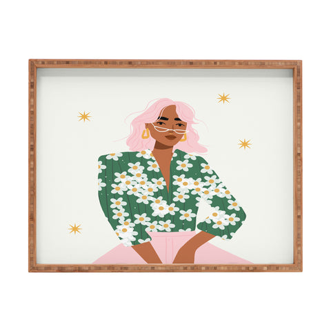 Charly Clements Strike a Pose Pink and Green Palette Rectangular Tray