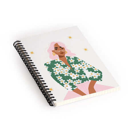 Charly Clements Strike a Pose Pink and Green Palette Spiral Notebook