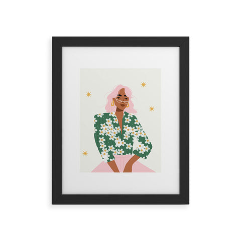 Charly Clements Strike a Pose Pink and Green Palette Framed Art Print