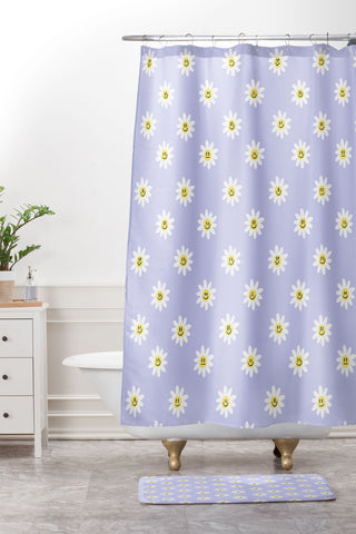 Charly Clements Trippy Daisy Shower Curtain And Mat