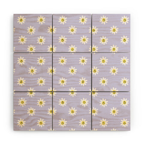 Charly Clements Trippy Daisy Wood Wall Mural