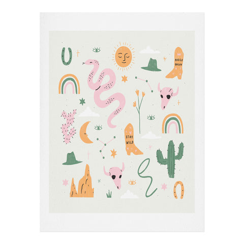 Charly Clements Wild West Pattern Art Print