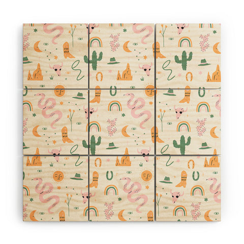 Charly Clements Wild West Pattern Wood Wall Mural