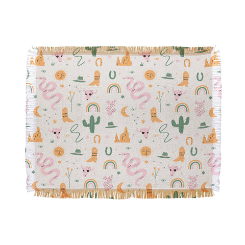 Charly Clements Wild West Pattern Throw Blanket
