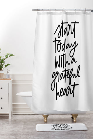 Chelcey Tate A Grateful Heart Shower Curtain And Mat