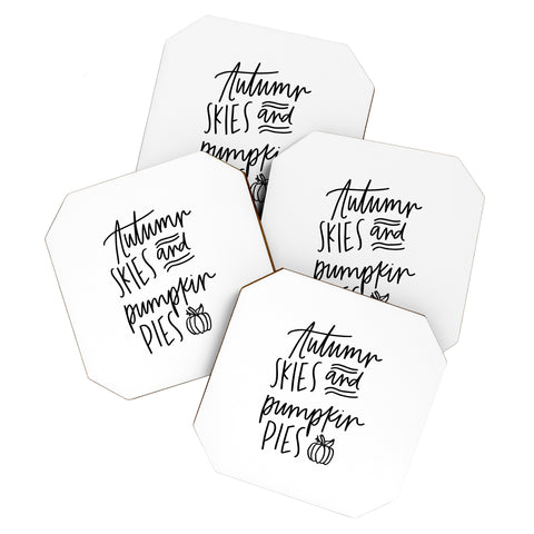 Chelcey Tate Autumn Skies And Pumpkin Pies Coaster Set