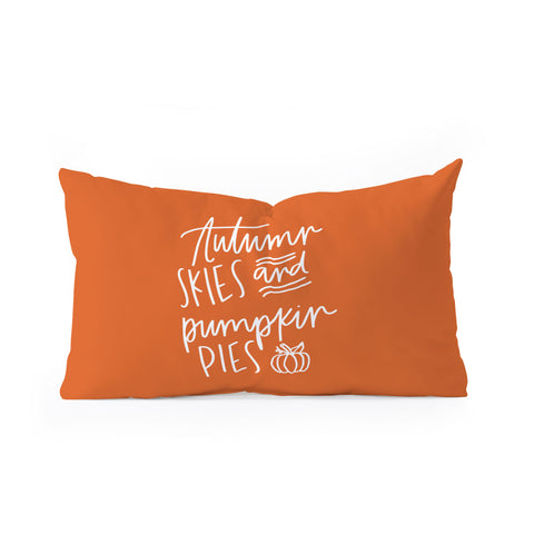 Chelcey Tate Autumn Skies And Pumpkin Pies Orange Oblong Throw Pillow