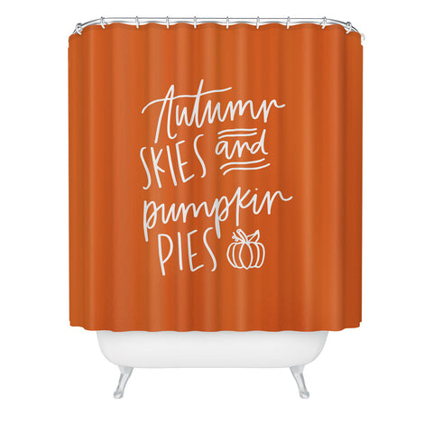 Chelcey Tate Autumn Skies And Pumpkin Pies Orange Shower Curtain