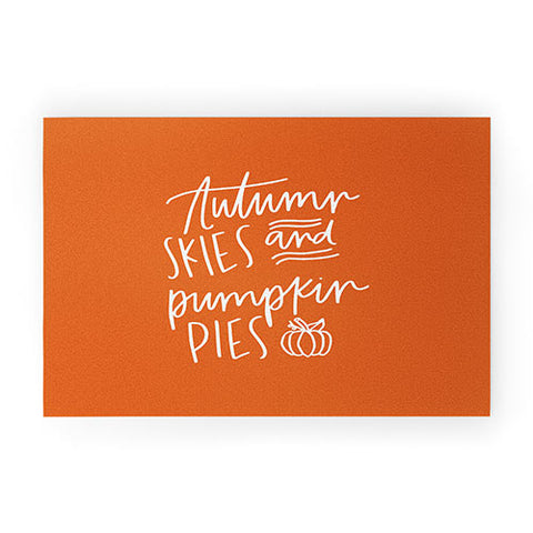 Chelcey Tate Autumn Skies And Pumpkin Pies Orange Welcome Mat