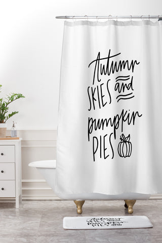 Chelcey Tate Autumn Skies And Pumpkin Pies Shower Curtain And Mat