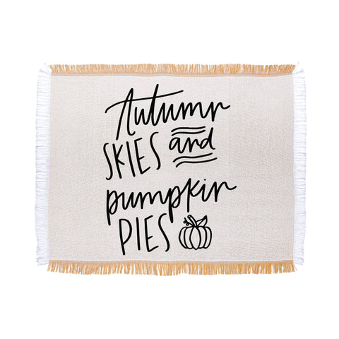 Chelcey Tate Autumn Skies And Pumpkin Pies Throw Blanket