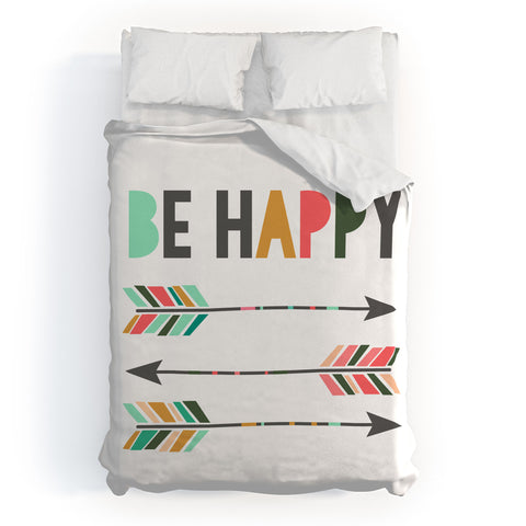 Chelcey Tate Be Happy Duvet Cover