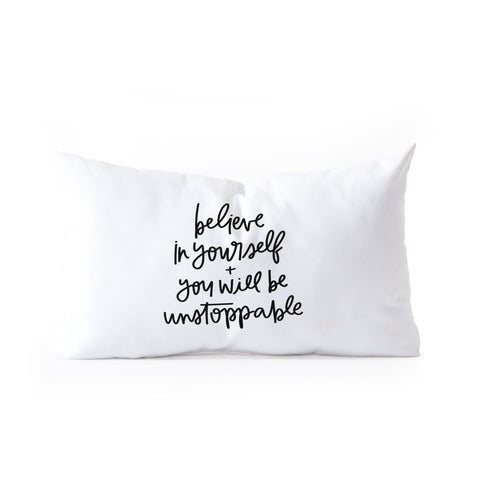 Chelcey Tate Be Unstoppable BW Oblong Throw Pillow
