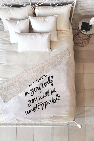 Chelcey Tate Be Unstoppable BW Fleece Throw Blanket