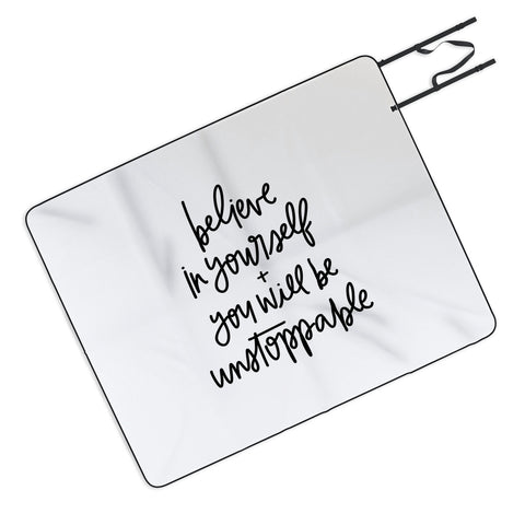 Chelcey Tate Be Unstoppable BW Picnic Blanket