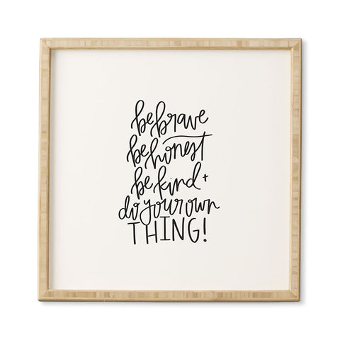 Chelcey Tate Brave Honest Kind Framed Wall Art