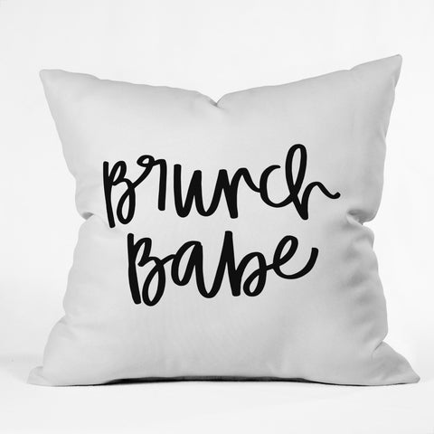 Chelcey Tate Brunch Babe BW Outdoor Throw Pillow