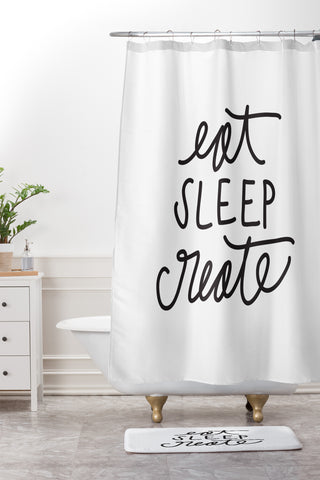 Chelcey Tate Eat Sleep Create Shower Curtain And Mat