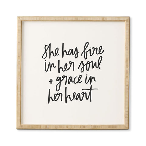 Chelcey Tate Grace In Her Heart BW Framed Wall Art